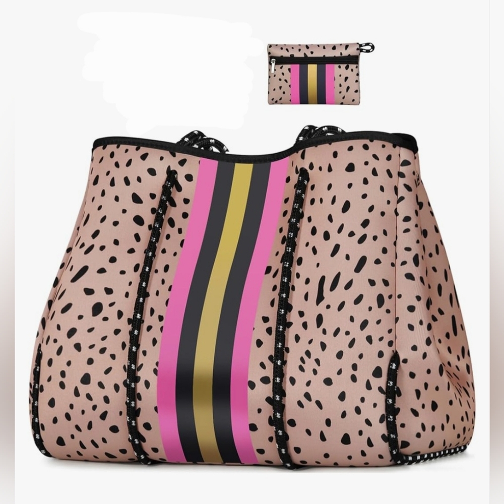 Stylish Pink and Black Tote Bag